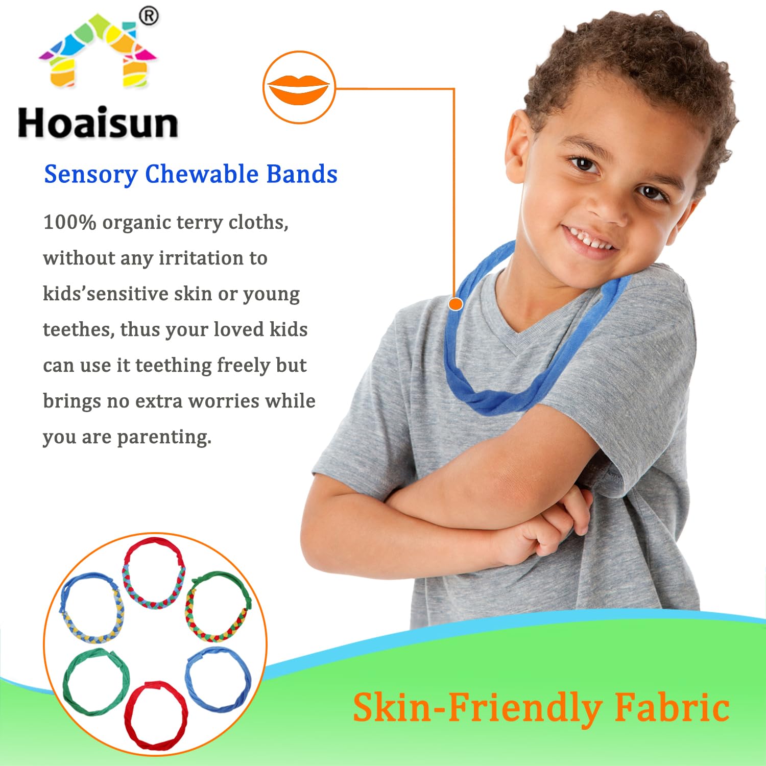 Hoaisun chewy necklace skin-friendly fabric reduces irritation during play
