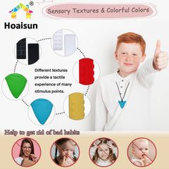 Hoaisun sensory chew necklace crayons offers textured touch for focus.