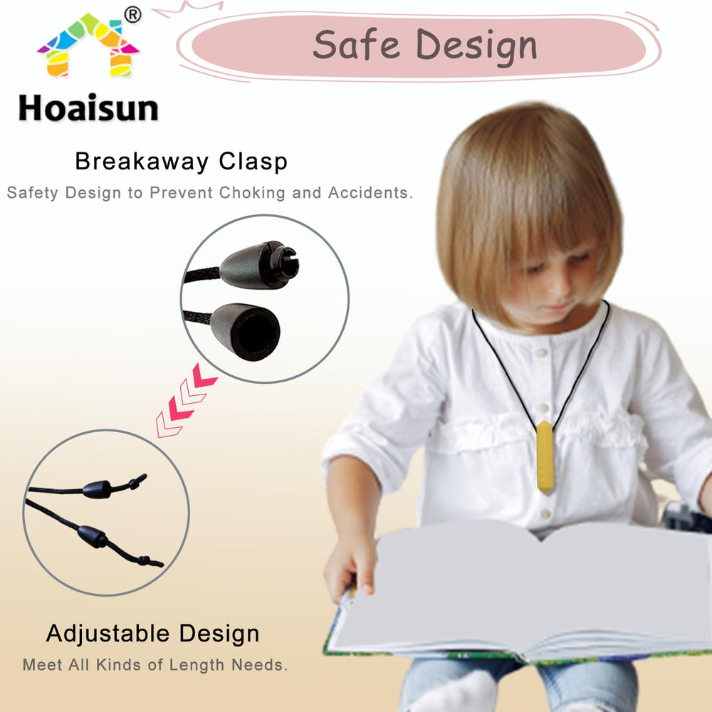 Hoaisun sensory chew necklace different textures engage tactile senses.