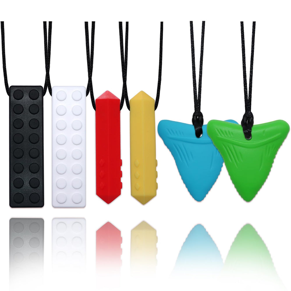 Hoaisun sensory chew necklace shark shape provides calming sensory stimulation.