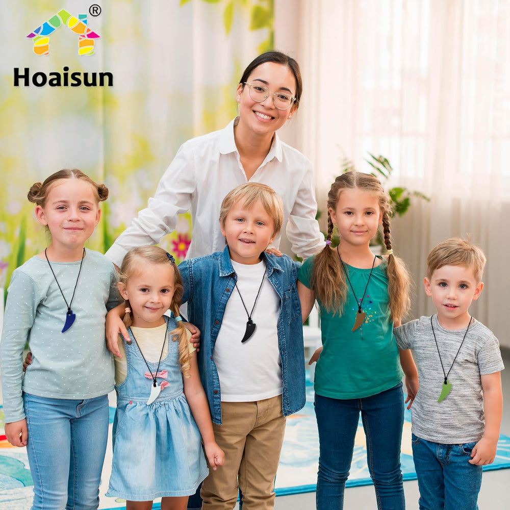 Hoaisun teething sensory necklace in diverse styles for soothing relief.