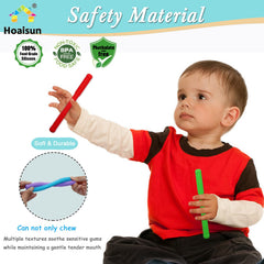 Hoaisun teething straws hollow design protects gums while chewing