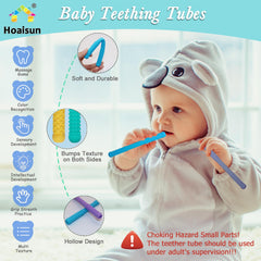 Hoaisun teething straws lightweight, easy to grip for tiny hands