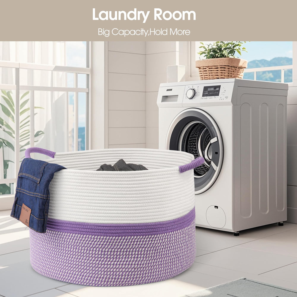 HOBASKET baby blanket storage basket blends function with soft decor