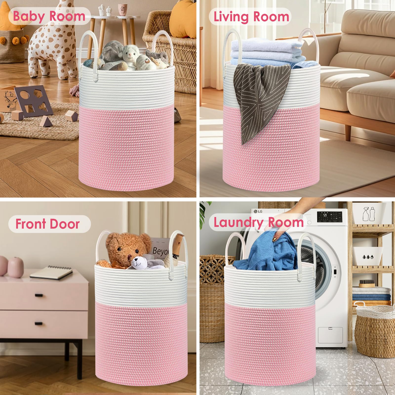HOBASKET basket with built-in handles for easy transport around the home
