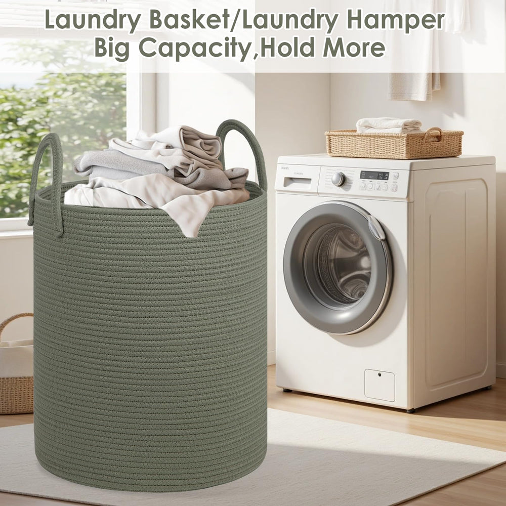 HOBASKET blanket storage basket, keeps throws neatly tucked away.