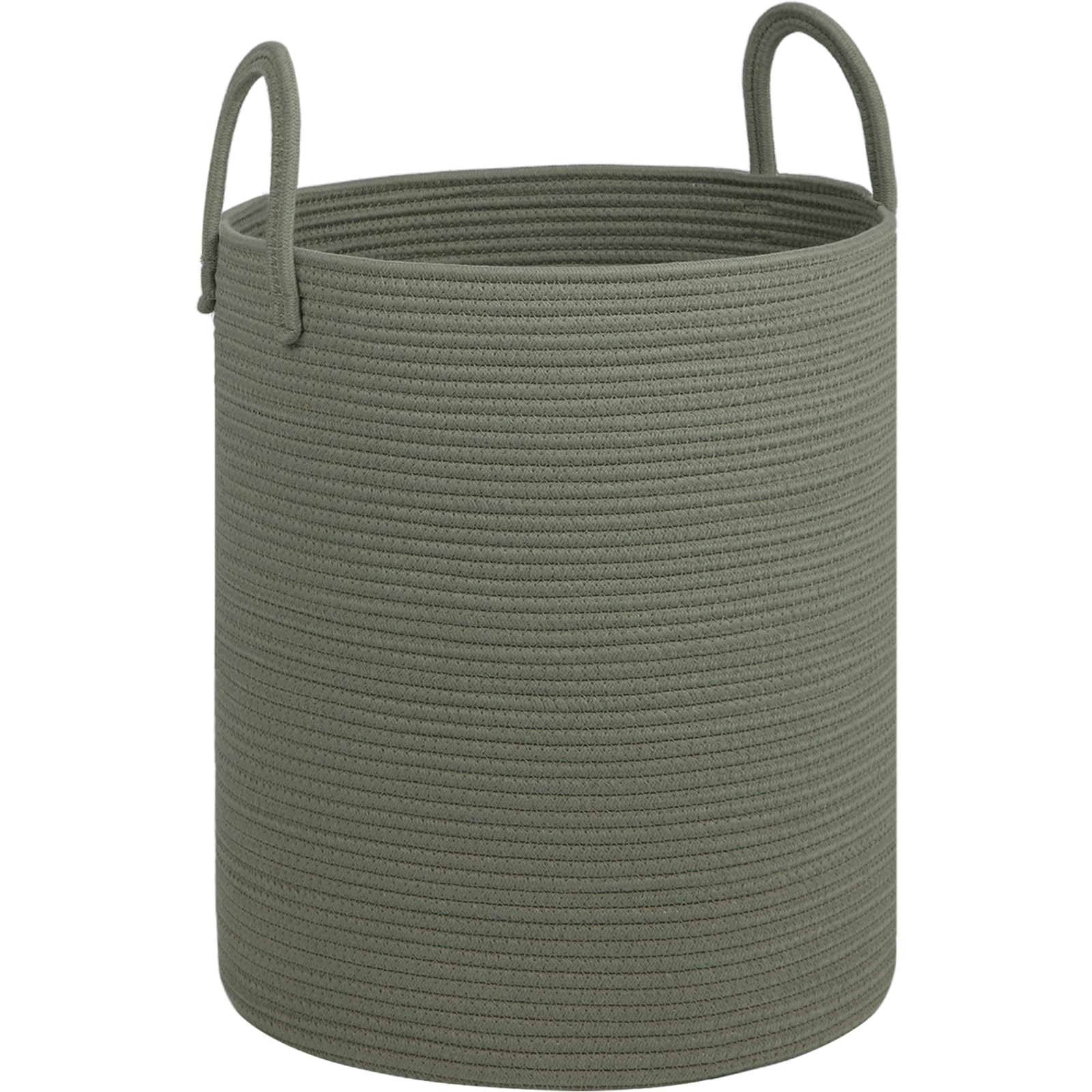 HOBASKET cotton rope laundry basket with handles, spacious and easy to carry.