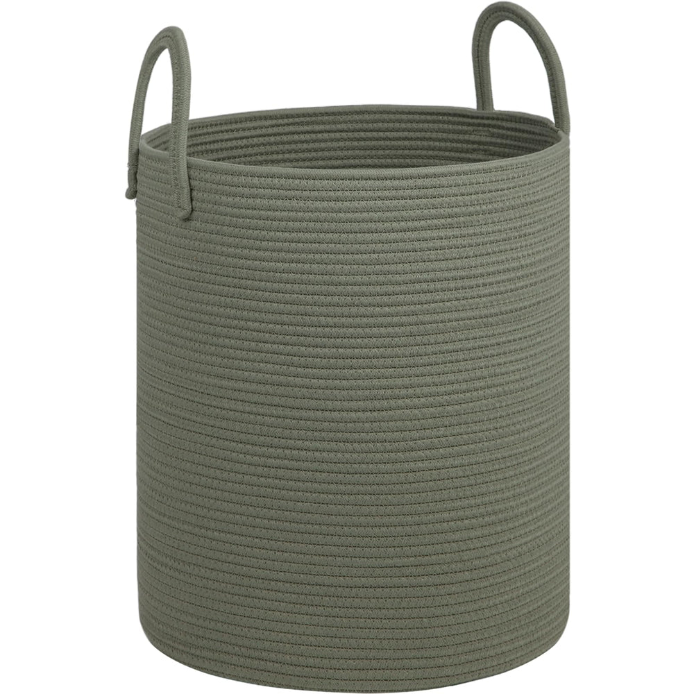 HOBASKET cotton rope laundry basket with handles, spacious and easy to carry.