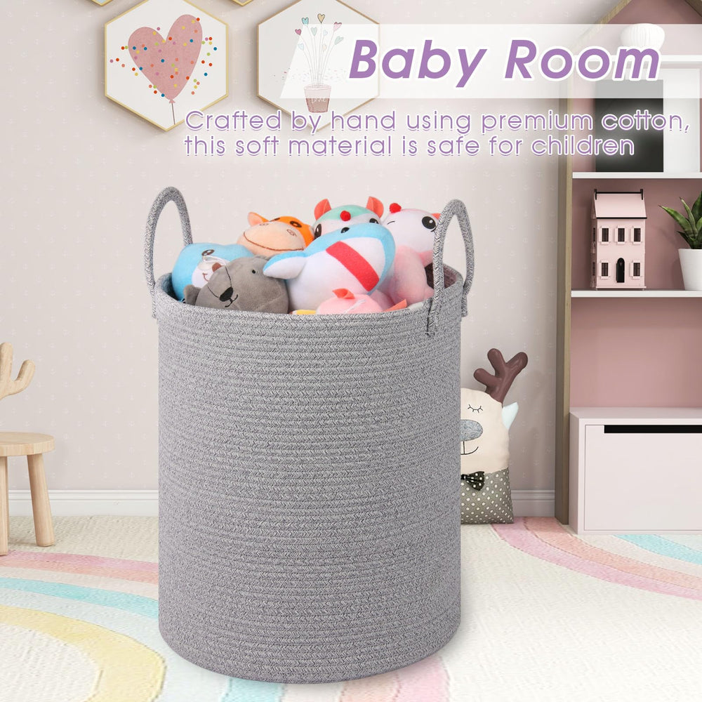 HOBASKET cotton rope storage basket with soft, durable weave