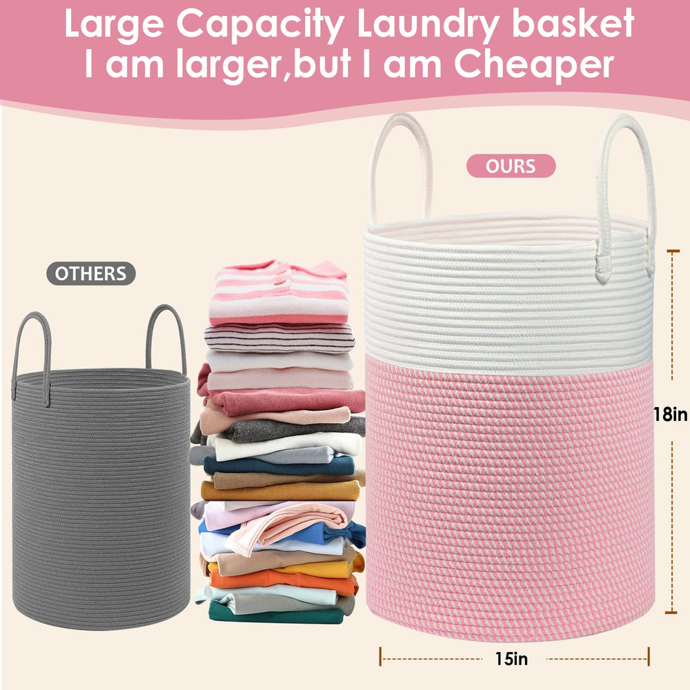 HOBASKET dual-tone basket in white and pink adds decorative storage