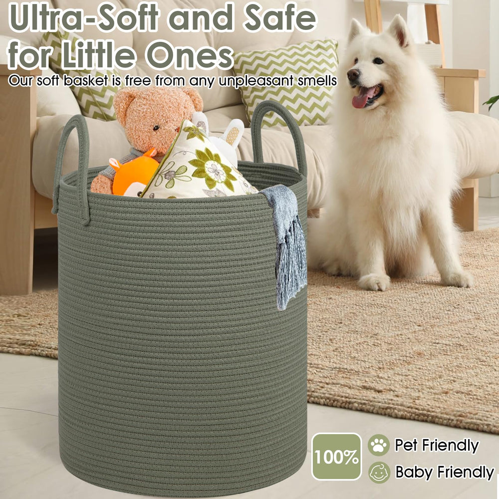 HOBASKET cotton rope basket, durable design that keeps its shape.