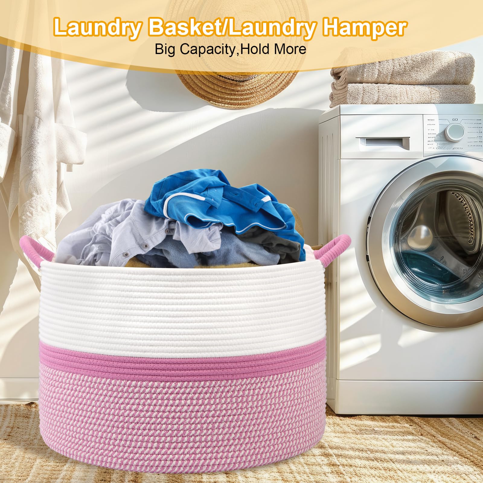 HOBASKET two-handle design enables easy carrying around the home.