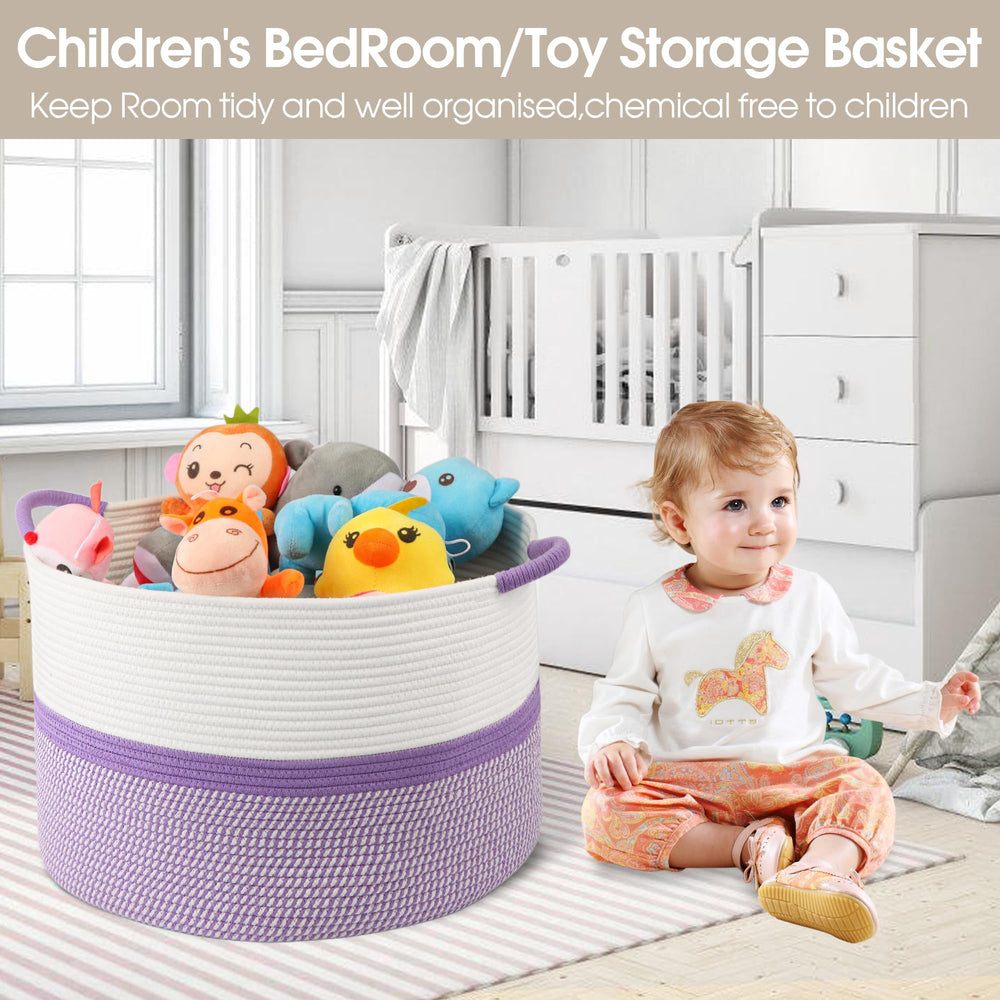 HOBASKET open-top basket demonstrates quick reach for blankets and toys