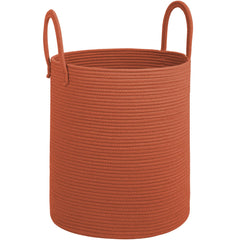HOBASKET 60L cotton rope laundry basket with handles, easy to move between rooms.