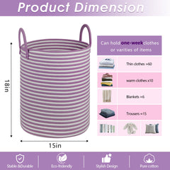 HOBASKET laundry basket with handles for easy transportation between rooms