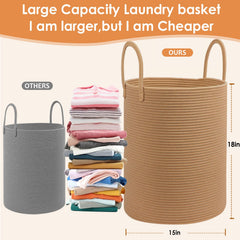 HOBASKET laundry hamper in natural beige suitable for bedrooms