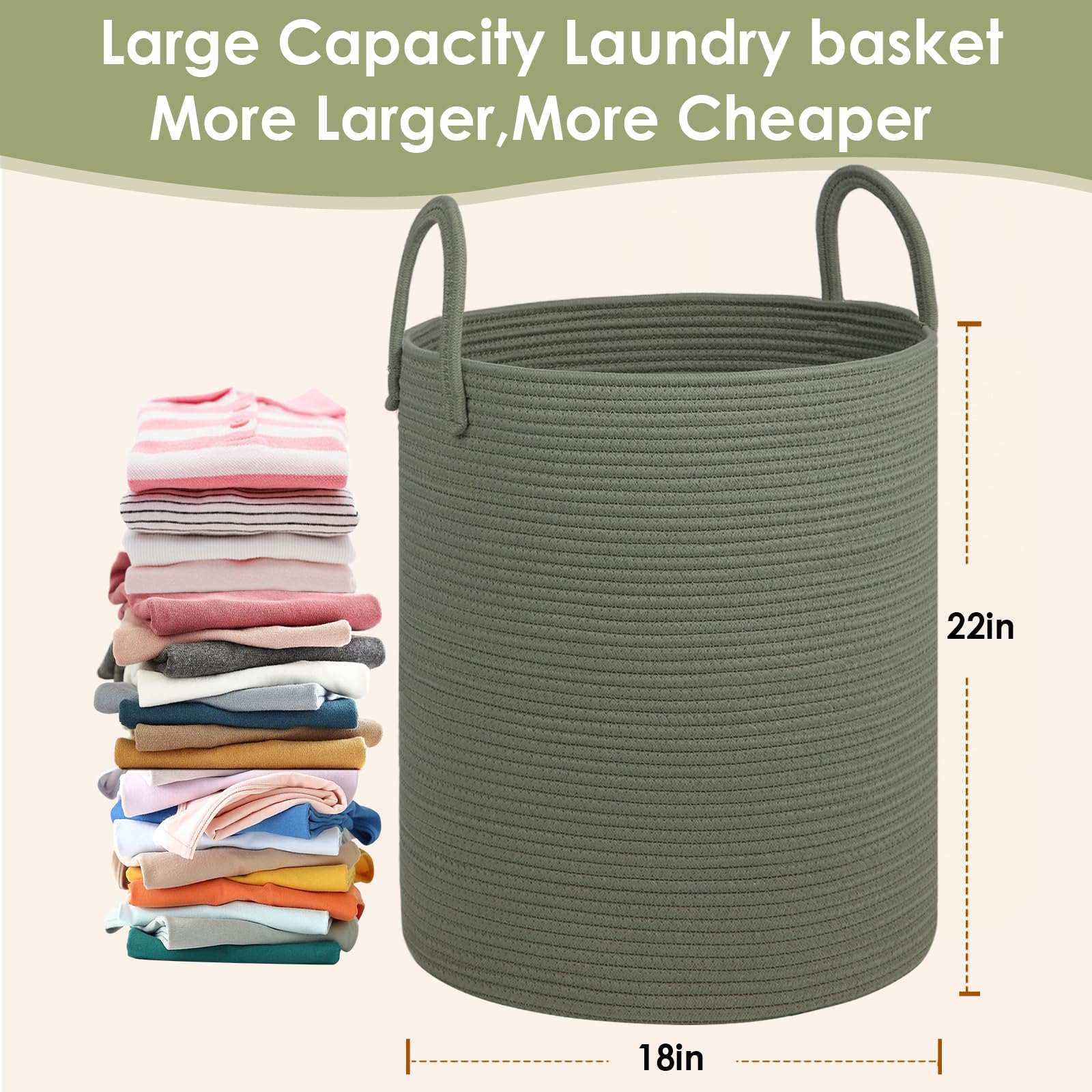 HOBASKET living room storage basket with two-tone weave for stylish organization.