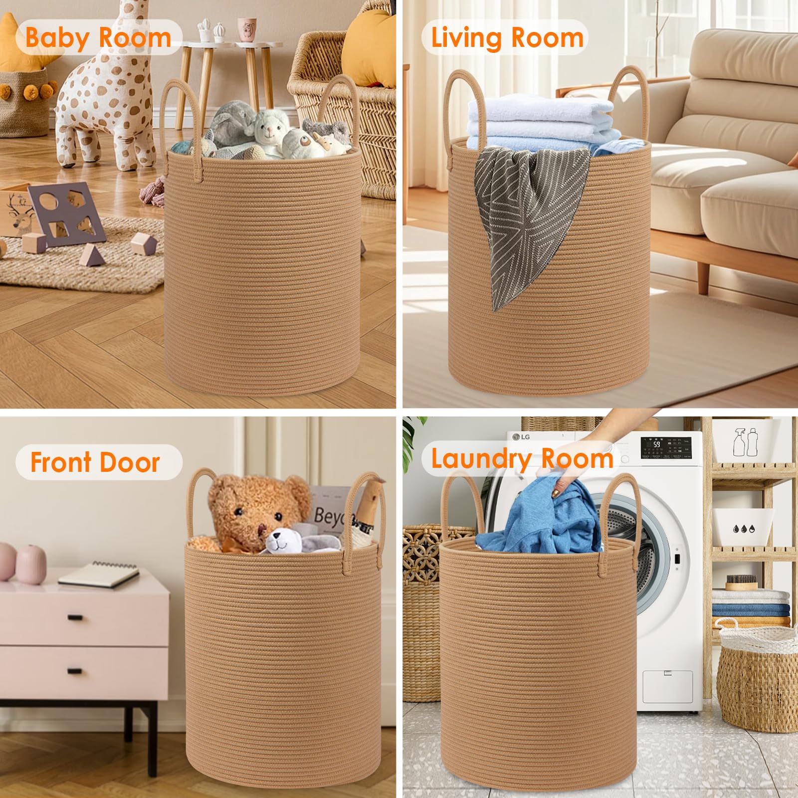 HOBASKET nursery storage basket perfect for baby blankets