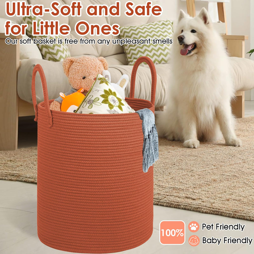 HOBASKET versatile storage basket complements home decor with woven texture.