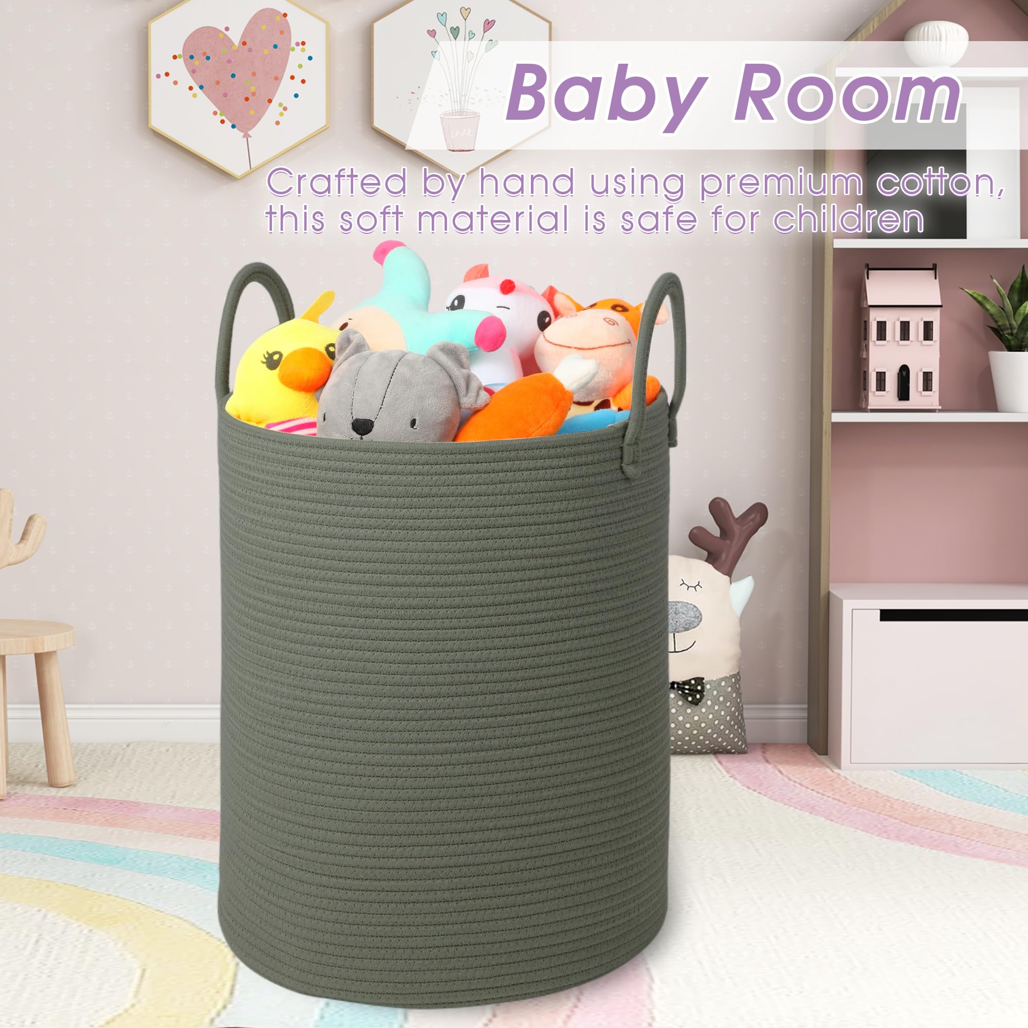 HOBASKET soft-green woven design adds warmth to any room decor.
