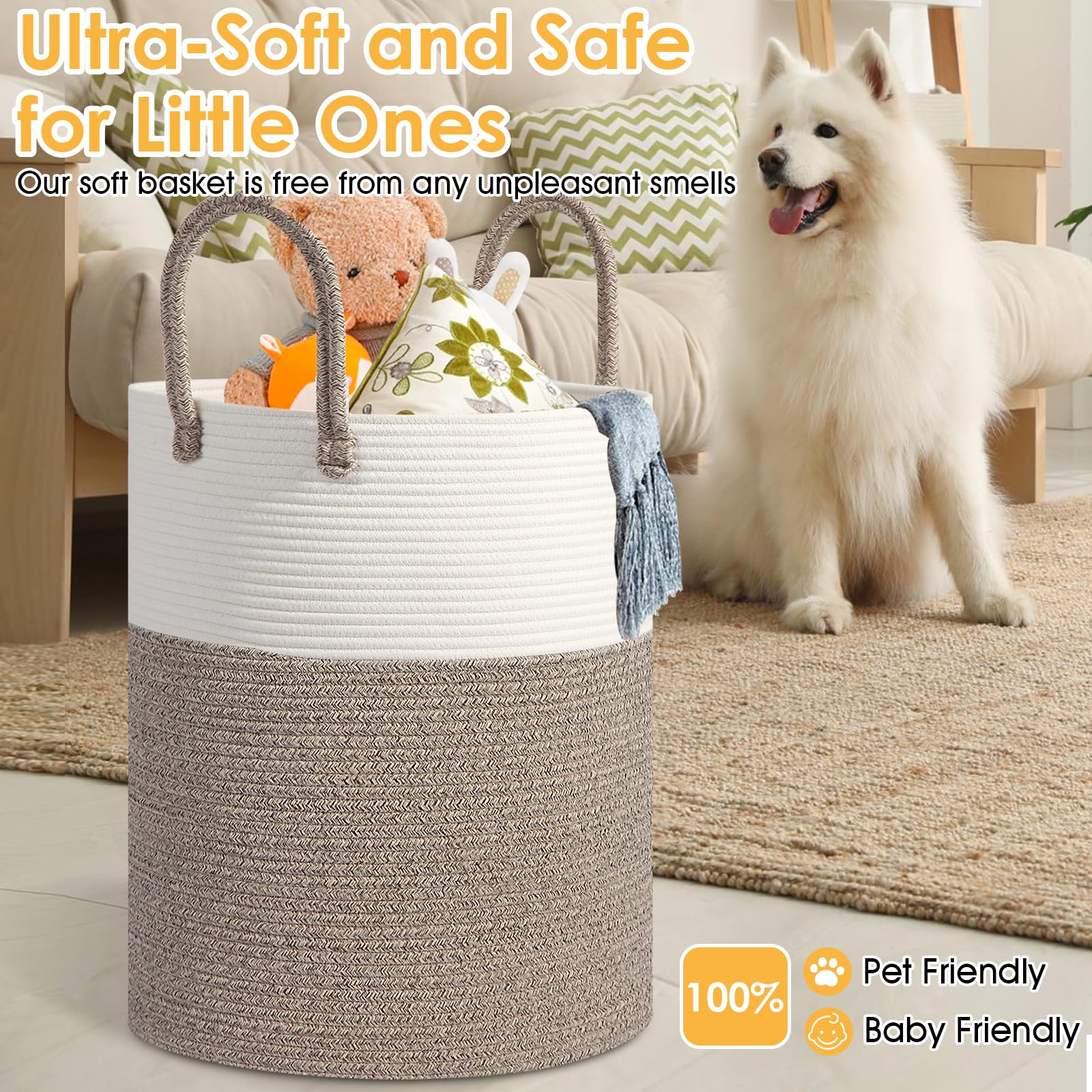 HOBASKET tall storage basket suitable for bedding and laundry sorting