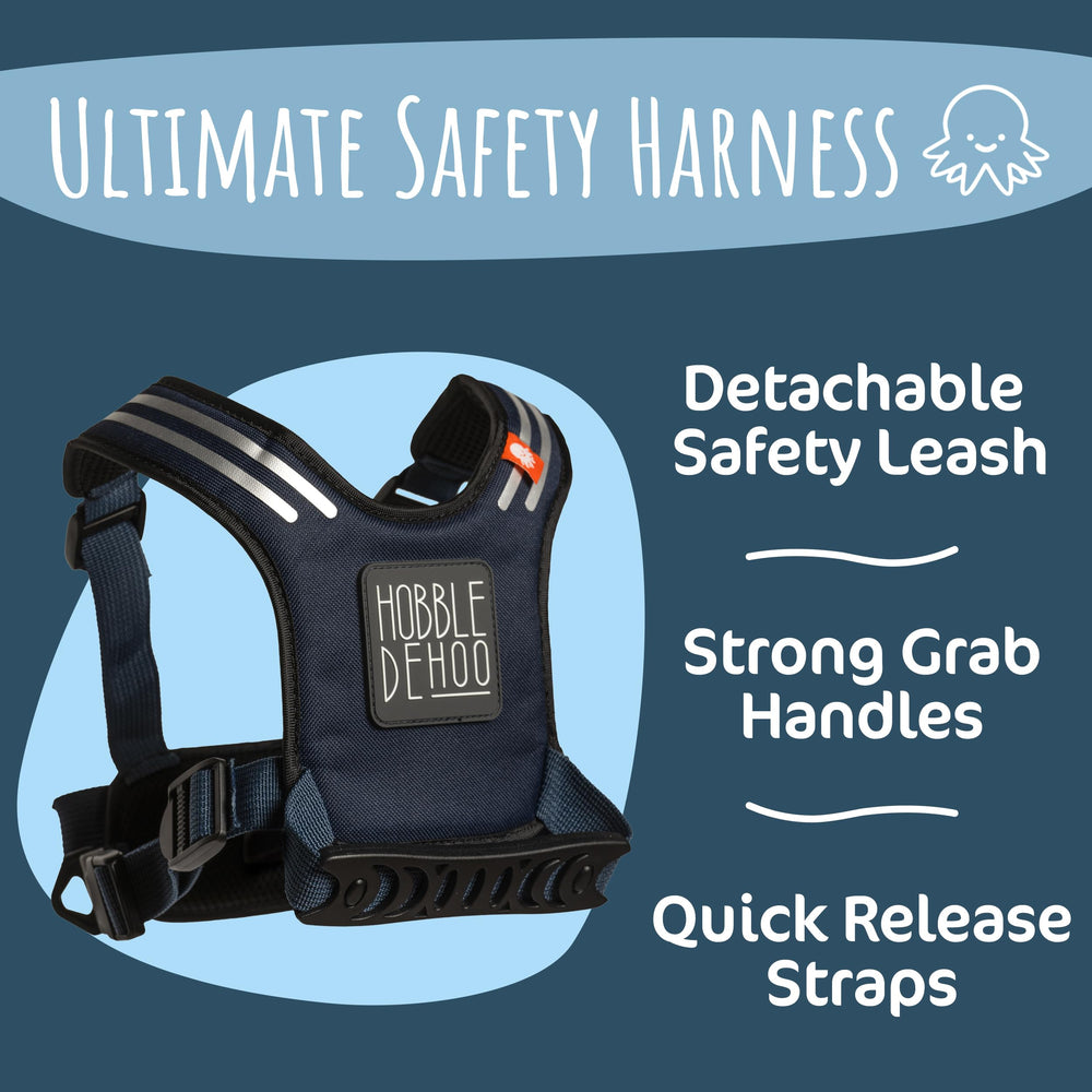 Hobble De Hoo blue daily use harness for home and parks.