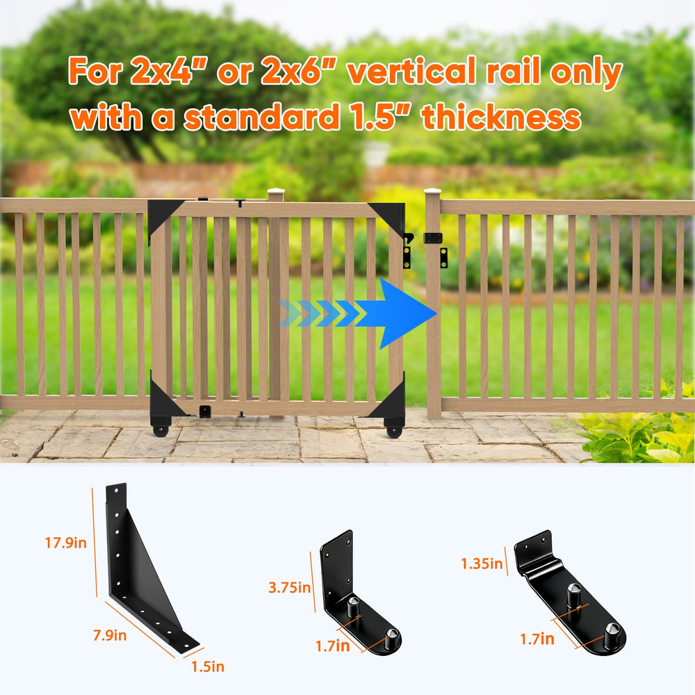 Hoeine anti-sag system with 360° tension keeps gates level over time.