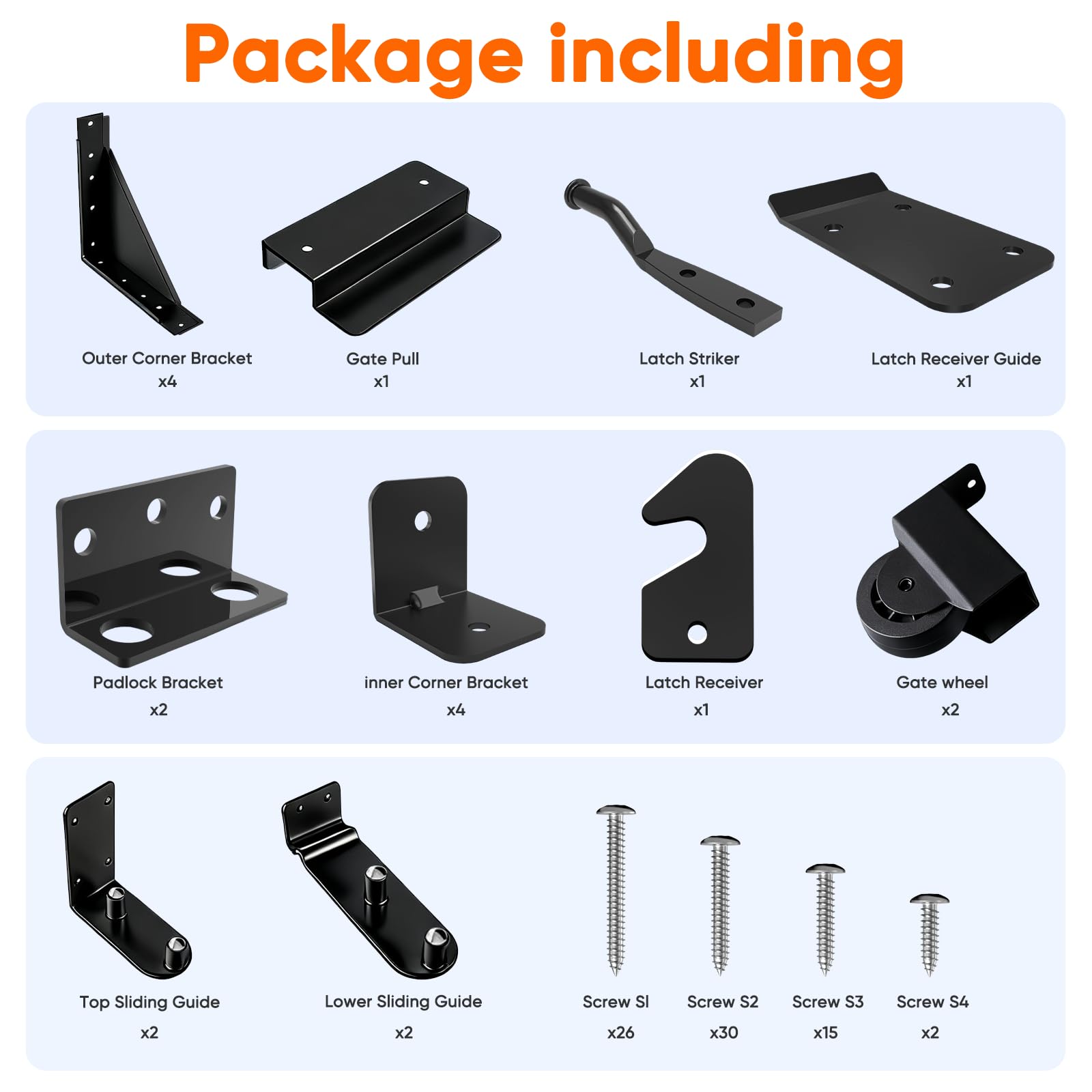 Hoeine heavy-duty rollers provide reliable support for porch and deck gates.