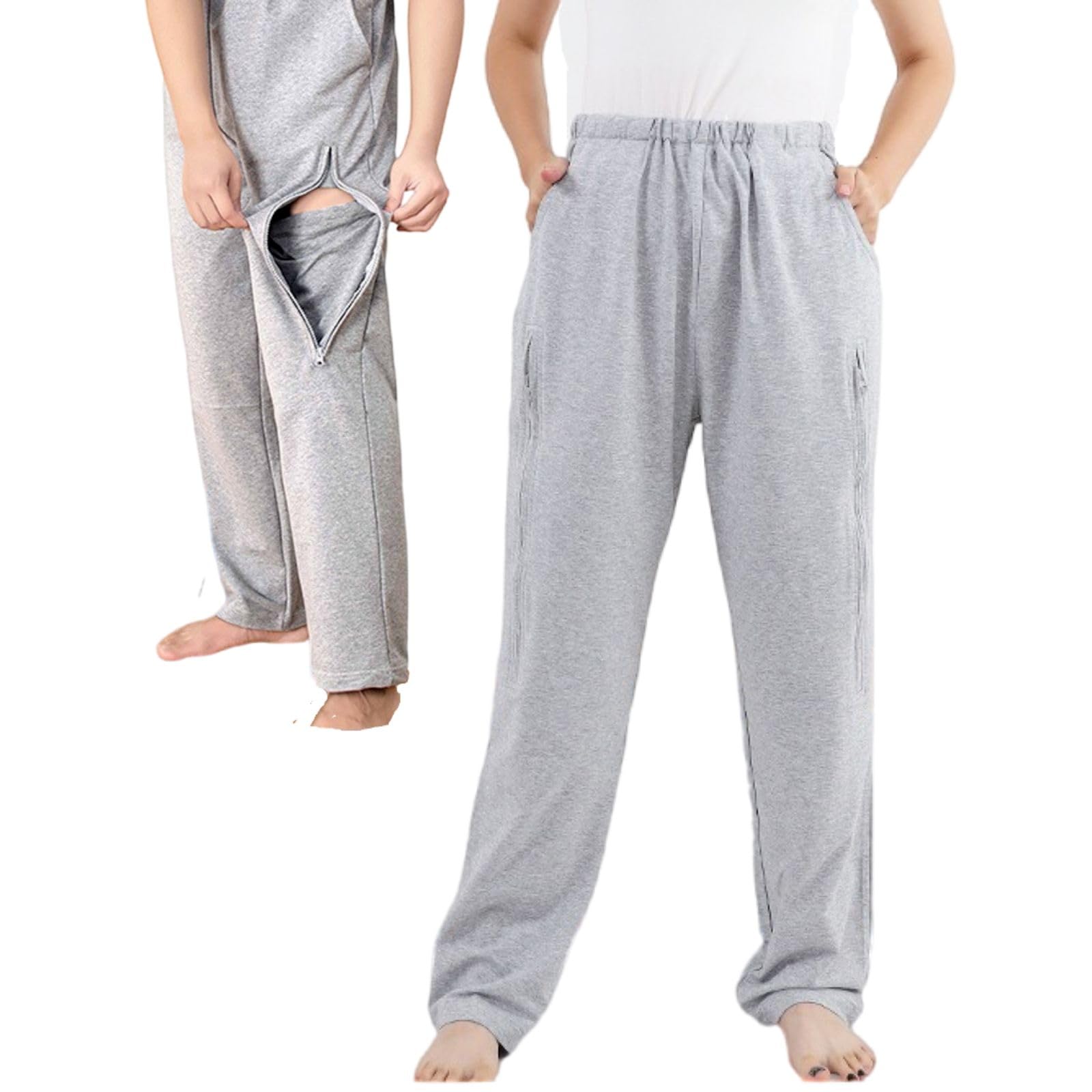HOEOLYDI catheter pants with side pockets keep the bag secure and discreet during daily activities.