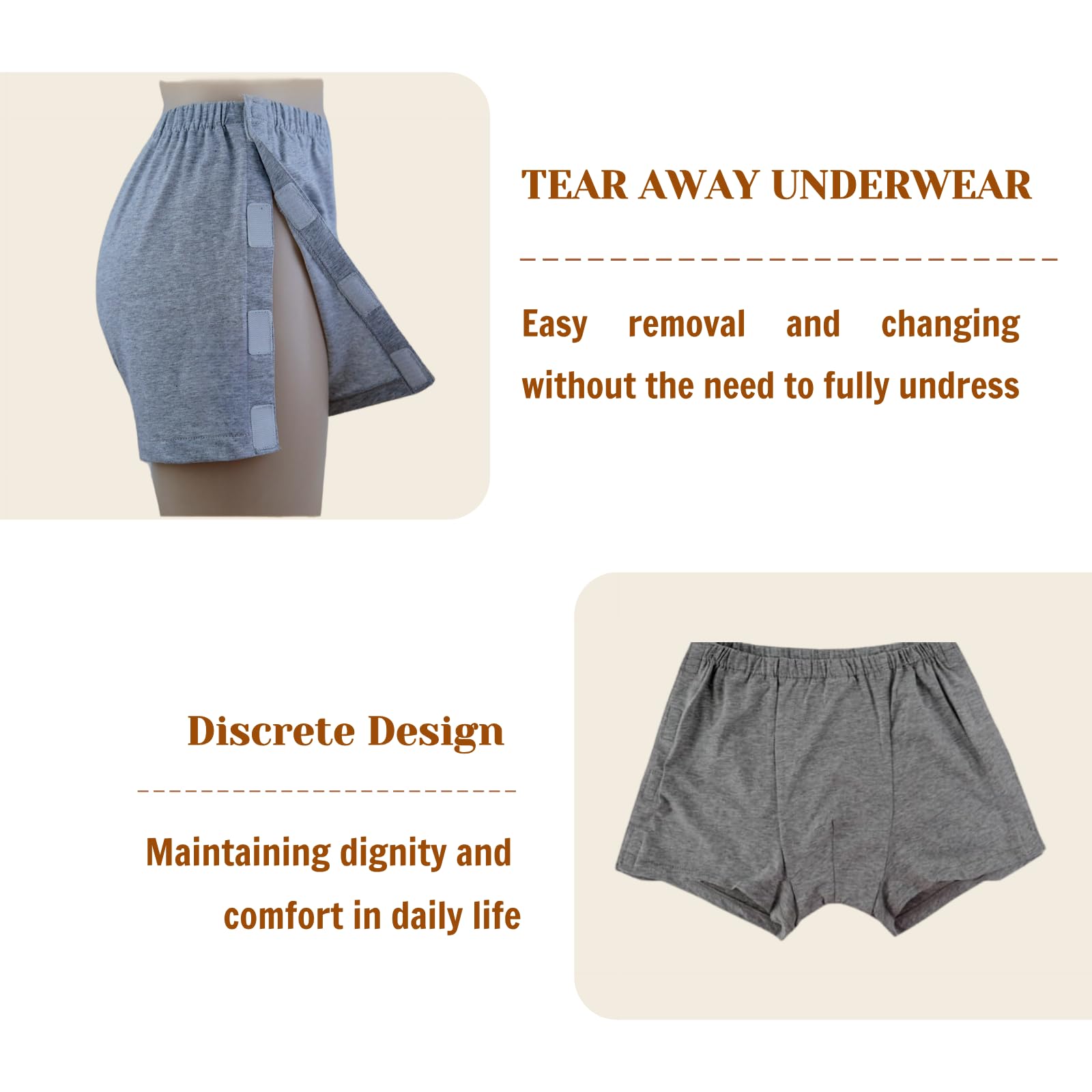 HOEOLYDI reusable cotton snap panties designed for disability support.