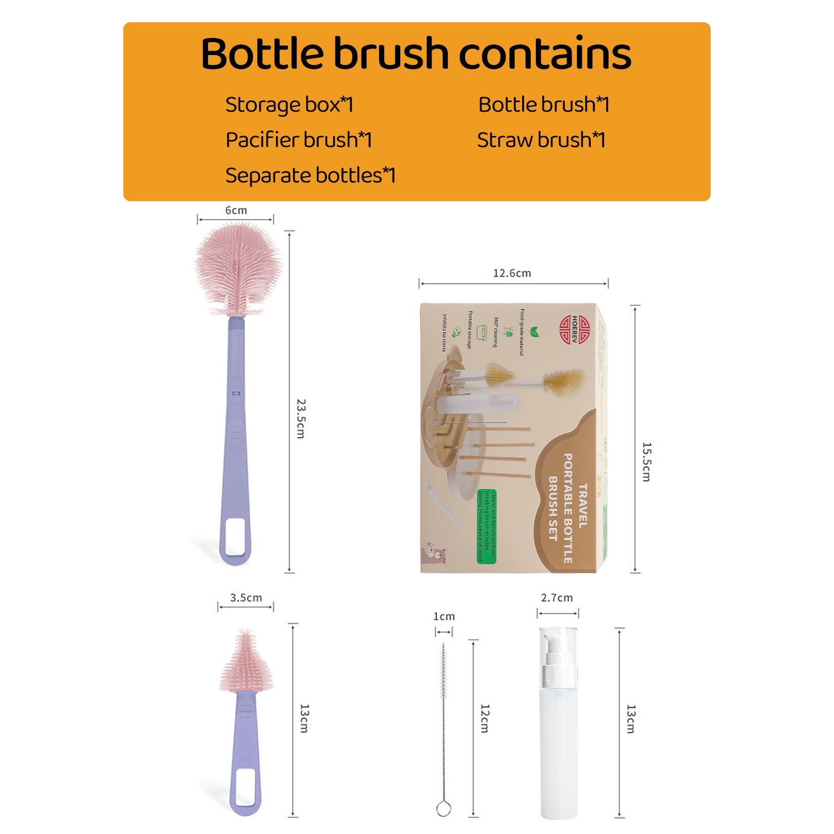 Hoerev pacifier brush cleans pacifiers safely and effectively