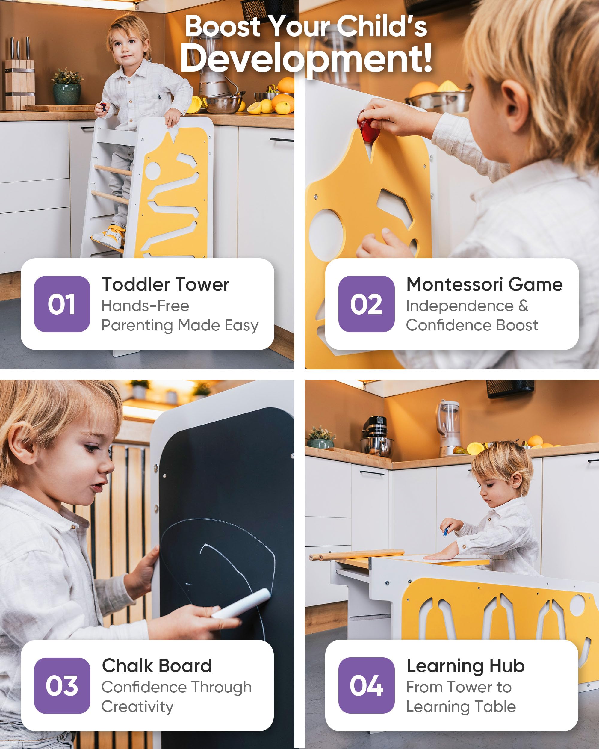 HO'ES Home Essentials toddler kitchen-stool hub for early helpers at mealtime