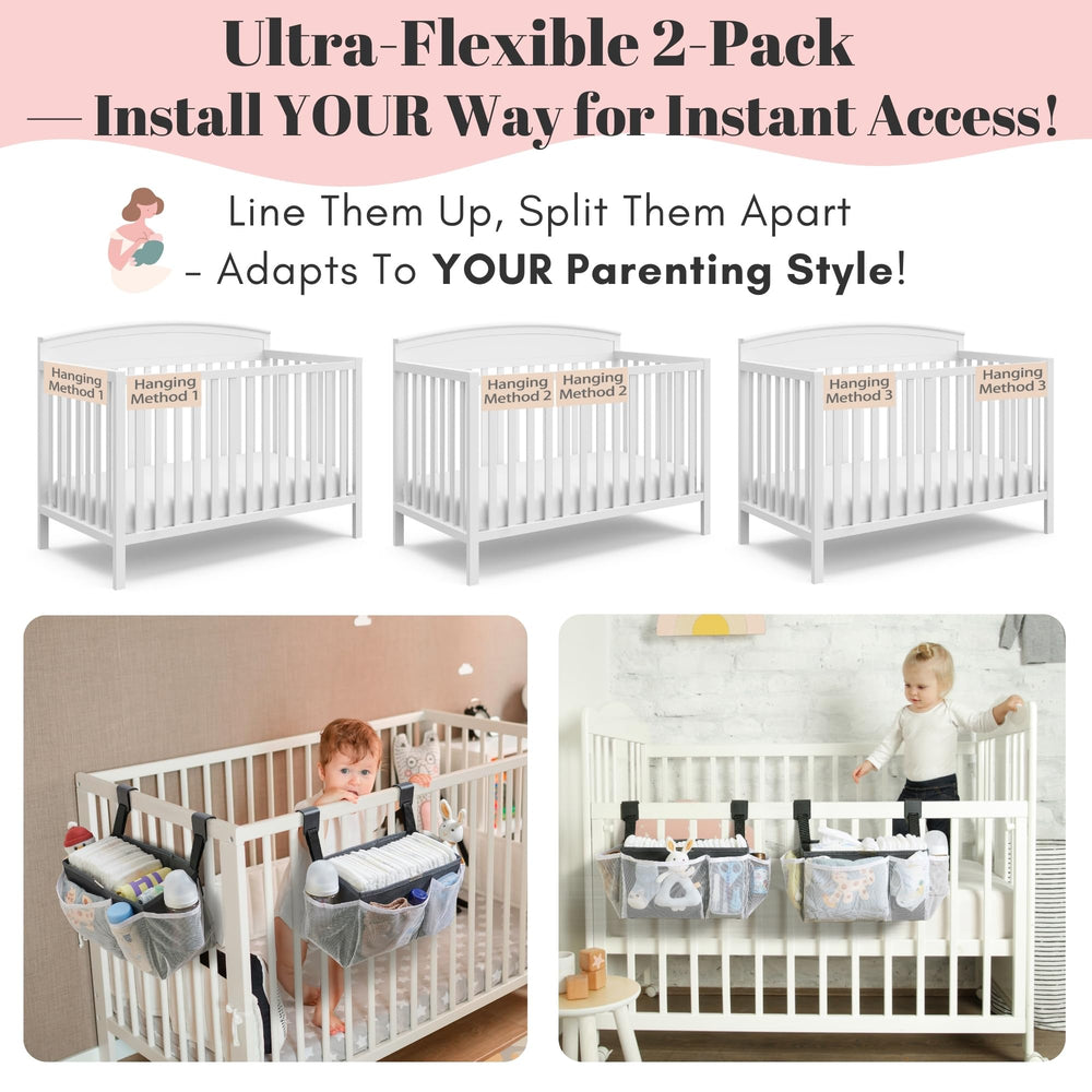 Large-capacity HOGARCOSAS caddy holds diapers, bottles, creams, and clothes.