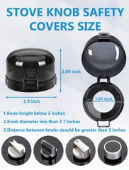 HOIGRBOM stove knob cover installed on a stove prevents accidental knob turning.