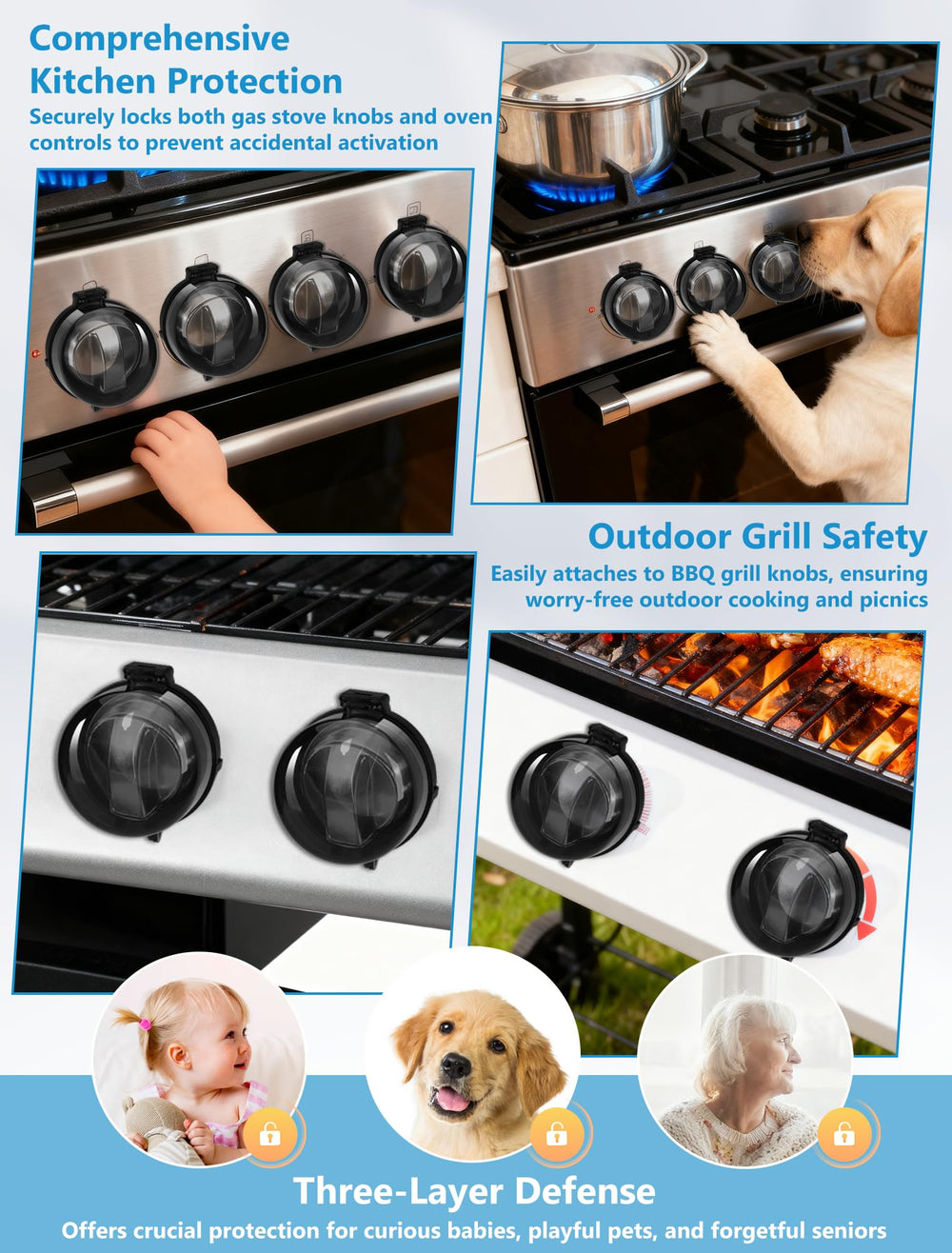 HOIGRBOM safety cover in a kitchen scene supports family protection.