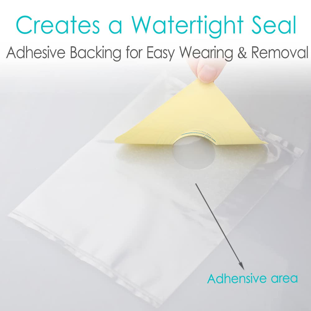 Hola Health abdominal-tube shower cover protects catheter while bathing.