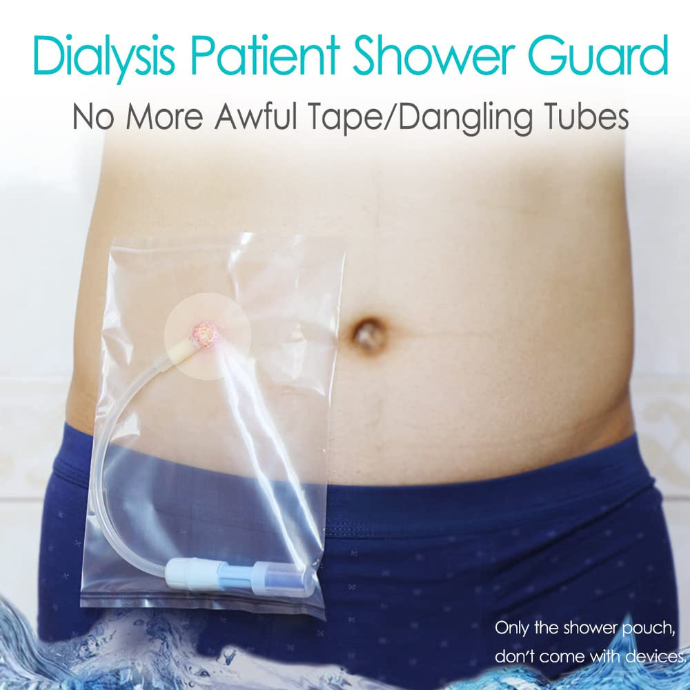 Hola Health adhesive-back dialysis shower cover for quick, secure wear.