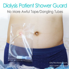 Hola Health adhesive-back dialysis shower cover for quick, secure wear.