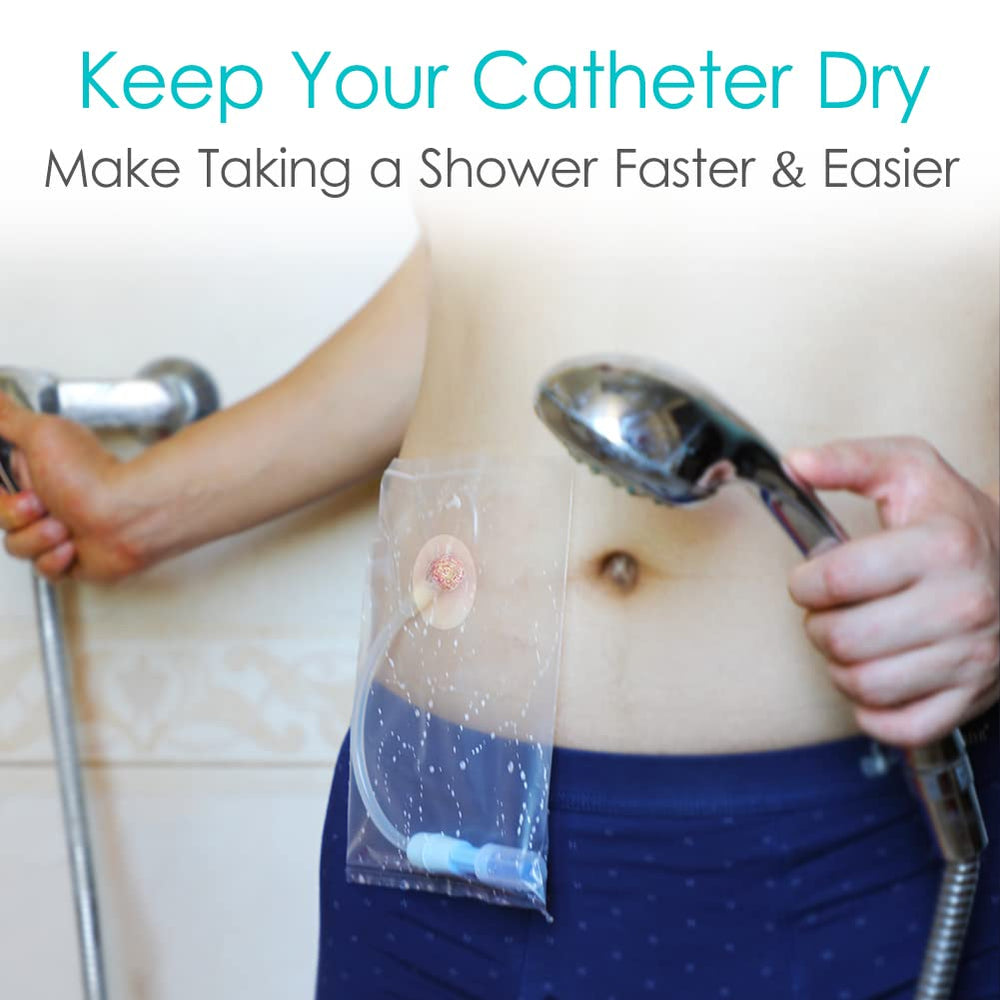 Hola Health single-use dialysis shower pouch for convenient, mess-free showers.