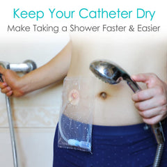 Hola Health single-use dialysis shower pouch for convenient, mess-free showers.