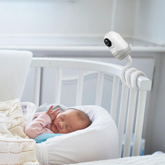 Holaca baby monitor mount with flexible arm enables precise angle for crib or shelf placement.