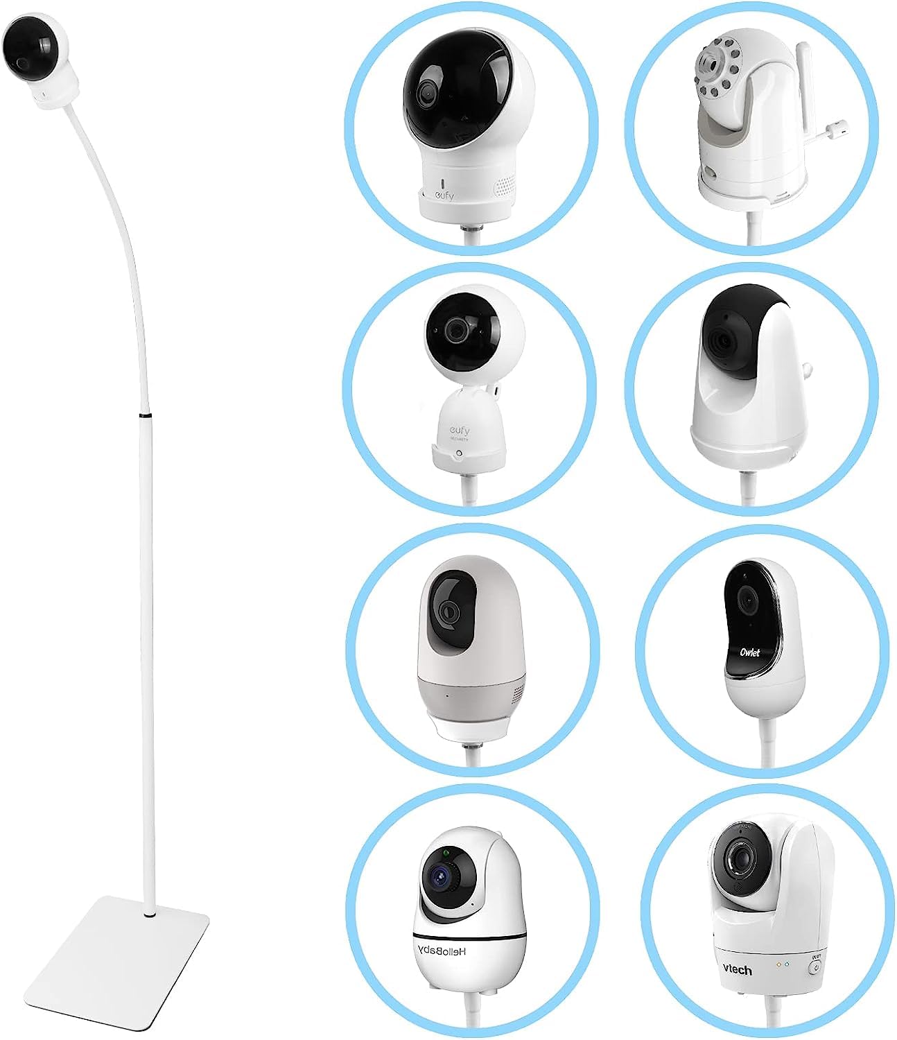 HOLACA floor stand base assembly enables secure camera mounting for nursery setups.