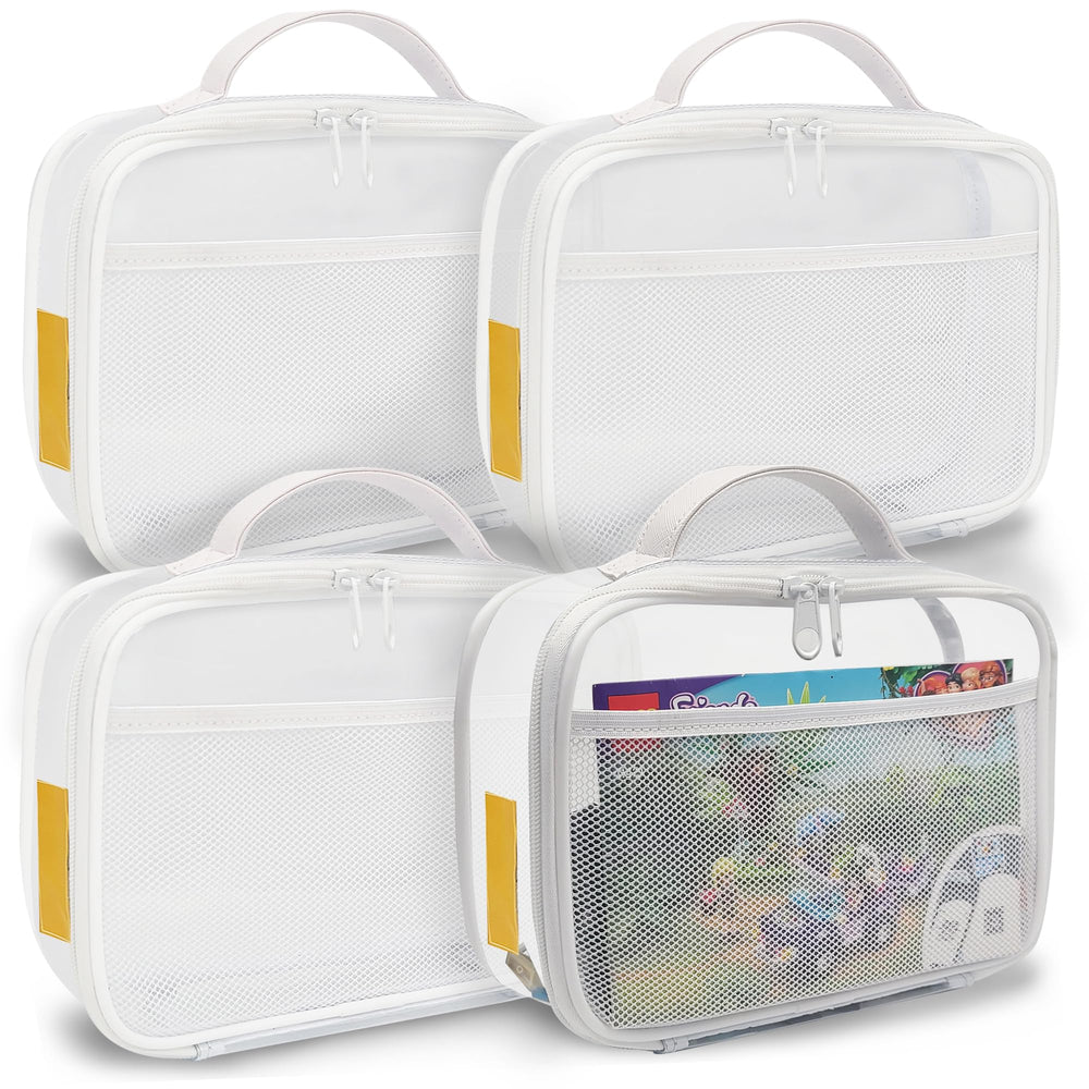 Holay 4-pack PVC zipper blocks case closed, portable storage for toys and clay