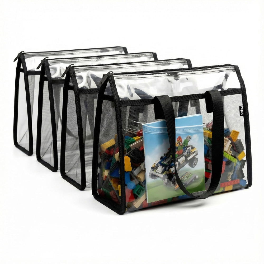 Holay clear toy storage bags with handle easy to spot toys