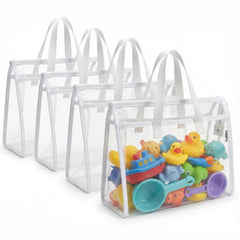 HOLAY clear toy storage bags with handles for easy playroom organization