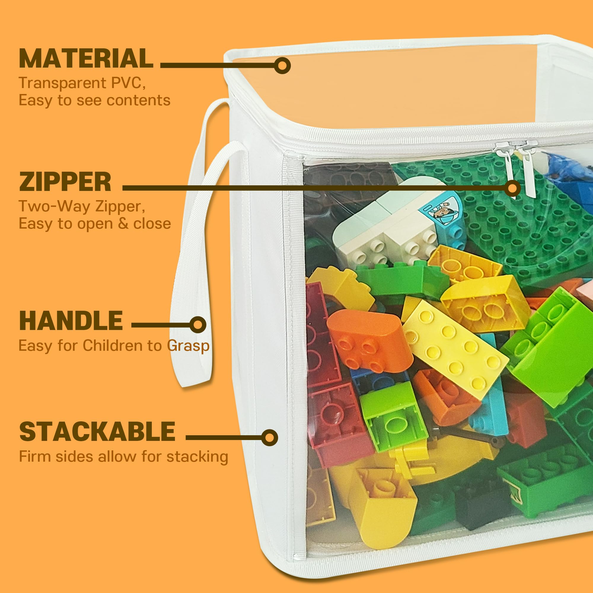 Holay durable PVC construction with reinforced bottom supports sturdy storage