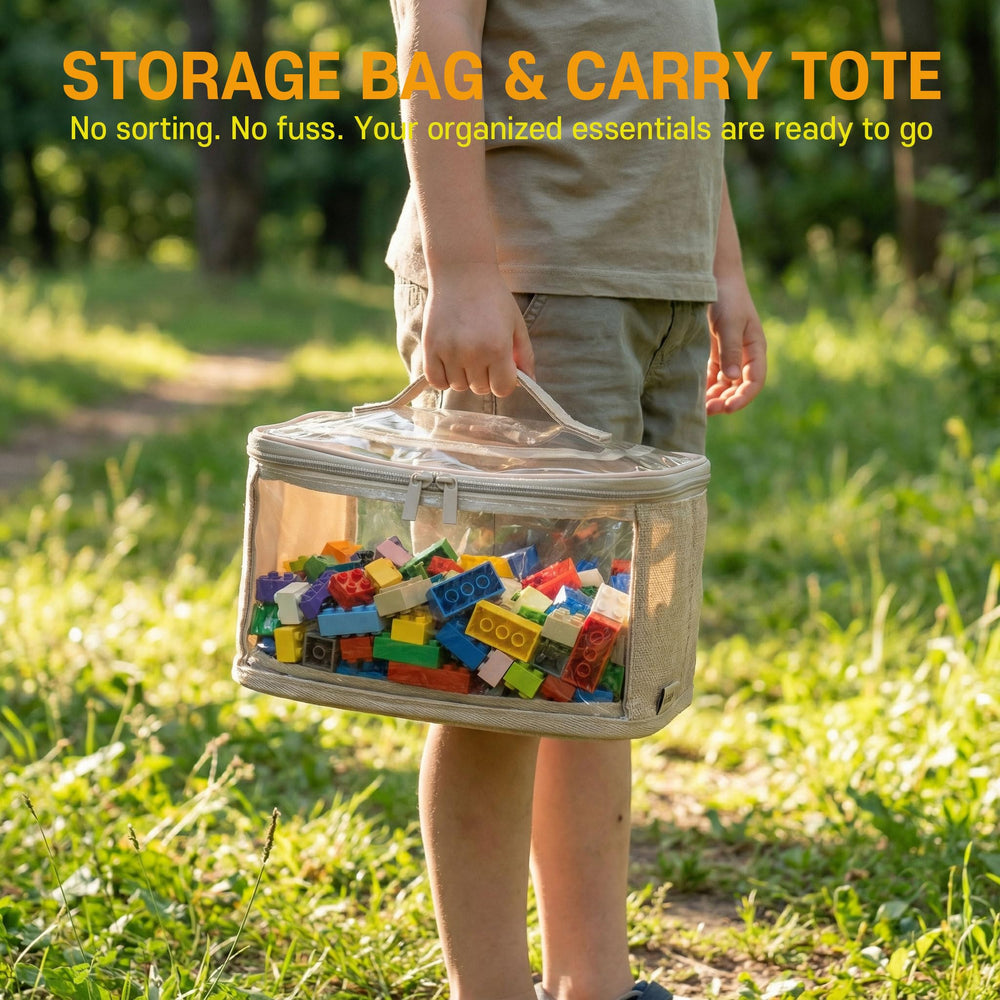 Holay easy grip carry handle toy storage bag in use