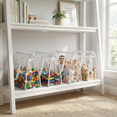 HOLAY four-pack mesh bags keep toys neatly separated for quick cleanups