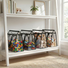 Holay reinforced-base mesh bag keeps toys upright during use