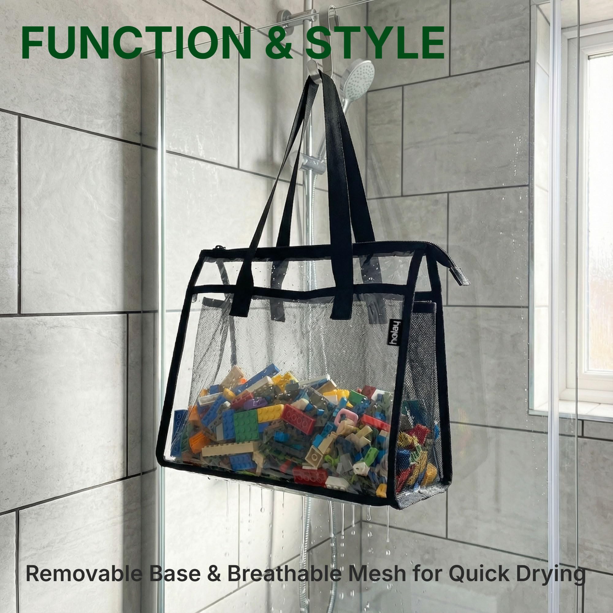 Holay transparent PVC-front bag for quick content visibility